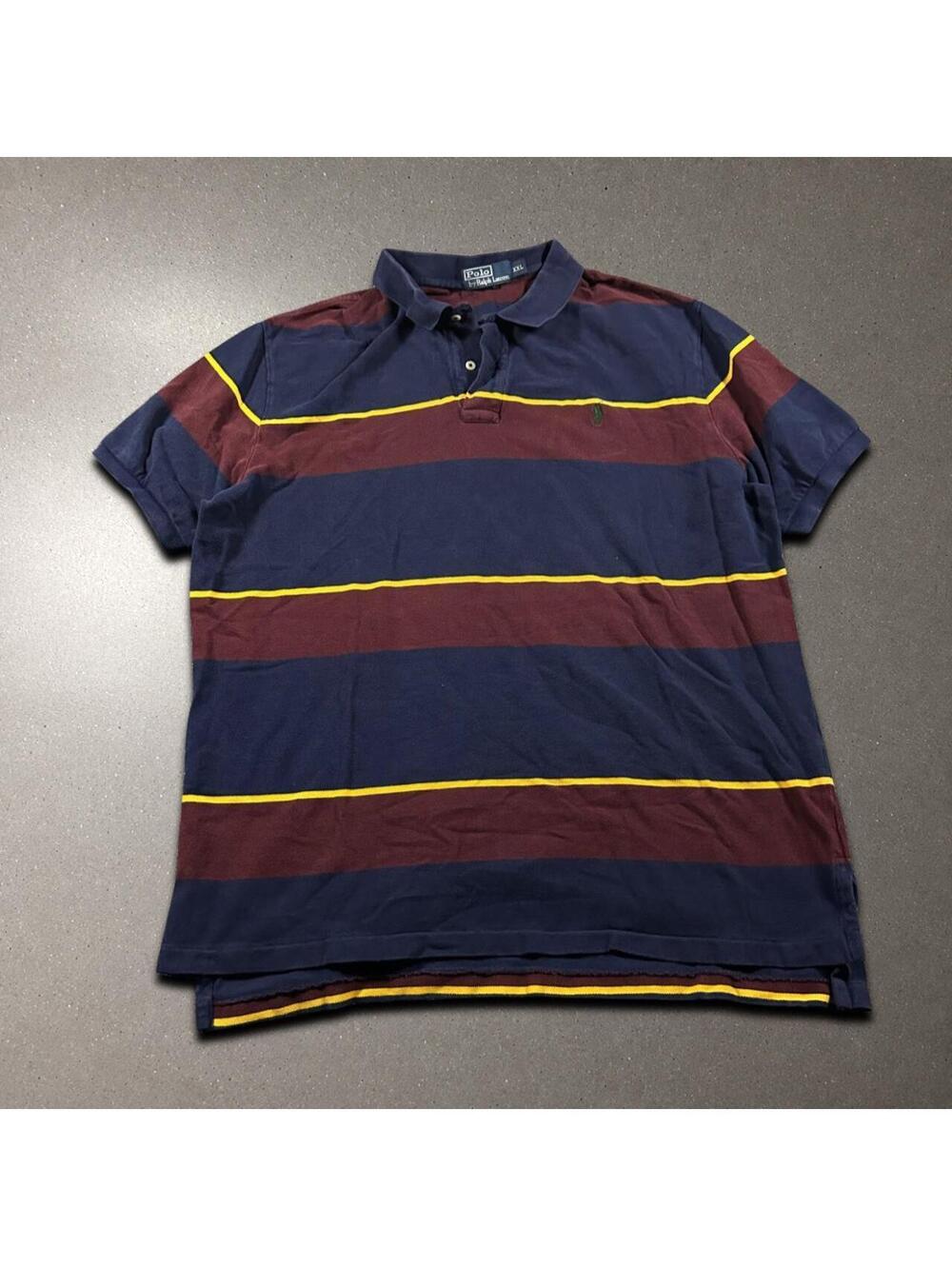 Vintage Polo Ralph Lauren Multicolored Striped Short Sleeve Polo - Men's XXL!